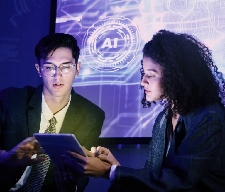 Team reviewing AI meeting intelligence