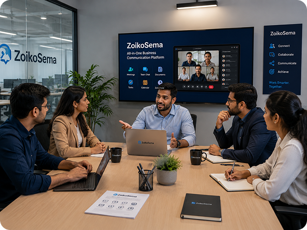 Zoiko Tech team in a meeting using Zoiko Sema